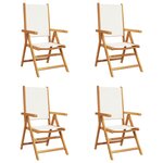 vidaXL Chaises inclinables de jardin lot de 4 tissu et bois massif