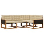 vidaXL Ensemble de canapés d'extérieur 4 Pièces Naturel et Beige