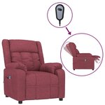 vidaXL Fauteuil inclinable électrique Rouge bordeaux Tissu