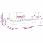 vidaXL Cadre de lit d'angle Crème 90 cm x 200 cm tissu