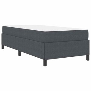 vidaXL Cadre de lit avec matelas Gris foncé 90 x 200 cm tissu