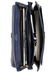 Cartable serviette Katana architecte en cuir - 38 cm - 2 soufflets - 69327 - Bleu