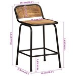 vidaXL Tabourets de bar lot de 4 bois massif manguier brut
