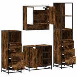 vidaXL Ensemble meubles salle de bain 4 Pièces chêne fumé bois ingénierie