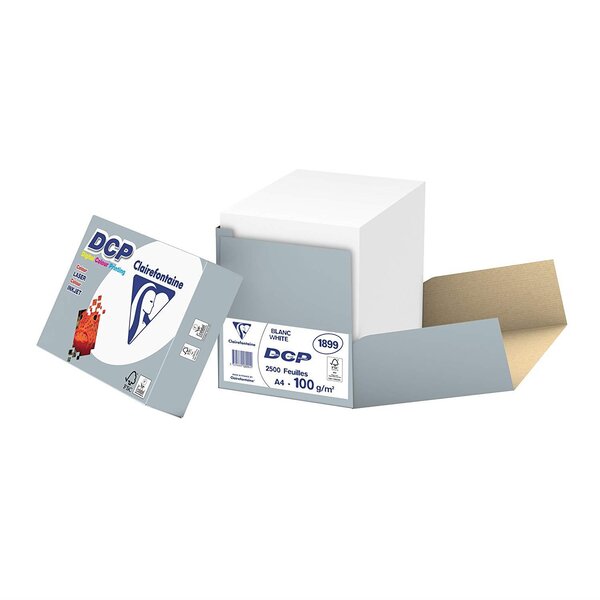 Carton 2500 Feuilles Papier 100g A4 210x297 mm Certifié FSC Blanc CLAIREFONTAINE