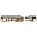 vidaXL Ensemble de canapés d'extérieur 7 Pièces Naturel et gris clair