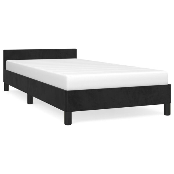 vidaXL Cadre de lit avec tête de lit Noir 90x200 cm Velours