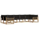 vidaXL Ensemble de canapés d'extérieur 7 pc Blanc et noir