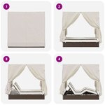 vidaXL Transat double avec toit Marron 205 x 129 x 200 cm Rattan PE