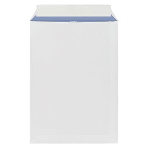 Boîte de 250 pochettes administratives blanches 229 x 324 mm format c4 avec bande protectrice - sans fenêtre - maxiburo