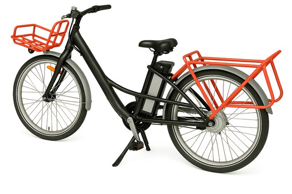 Vélo électrique du facteur, reconditionné  - Taille normale - Noir/ Rouge