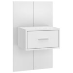 vidaXL Table de chevet murale Blanc