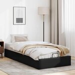 vidaXL Cadre de lit ottoman sans matelas noir 90x190 cm similicuir