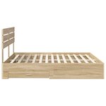 vidaXL Cadre de lit avec tiroir avec tête de lit Bois d'ingénierie
