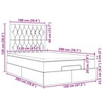 vidaXL Cadre de lit ottoman avec matelas bleu 120x200 cm tissu