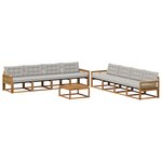 vidaXL Ensemble de canapés d'extérieur 9 Pièces Naturel et gris clair