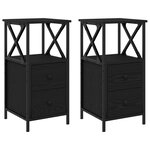 vidaXL Table de chevet 2 Pièces Chêne Noir 34x35 5x70 cm en bois d'ingénierie