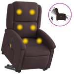 vidaXL Fauteuil inclinable de massage électrique Marron foncé Tissu