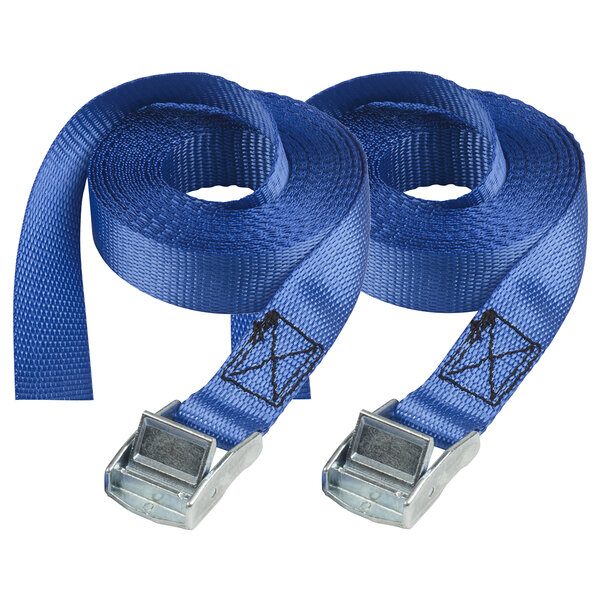 Sangles Valise avec Boucle en Zamak  Bleu  2 50m x 25mm sangle  Pack de 2
