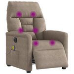 vidaXL Fauteuil inclinable de massage électrique taupe