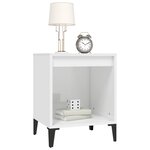 vidaXL Table de chevet Blanc brillant 40x35x50 cm