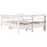 vidaXL Cadre de lit avec tête de lit blanc 140x200 cm bois pin massif