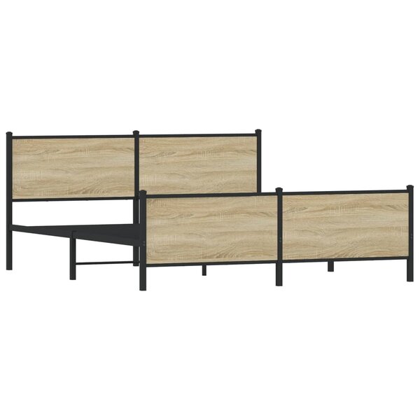 vidaXL Cadre de lit en métal sans matelas chêne sonoma 180x200 cm