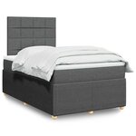 vidaXL Sommier à lattes de lit avec matelas Gris foncé 120x200cm Tissu