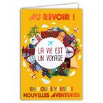 Carte départ au revoir avec enveloppe pour retraite ou déménagement bonne route