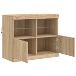 vidaXL Buffet avec lumières LED chêne sonoma 81x37x67 cm