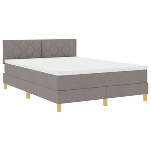 vidaXL Lit à ressorts avec matelas Taupe 160 x 200 cm tissu