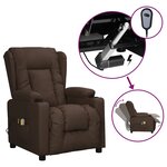 vidaXL Fauteuil de massage électrique Marron Similicuir