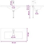 vidaXL Lavabo de salle de bains Chrome 81 x 40 x 17 5 cm métal