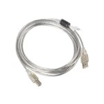 Cable USB 2.0 M - USB 2.0 type B M 3 m Transparent LANBERG