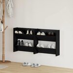 vidaXL Cabinets à chaussures muraux 2 Pièces Chêne noir 60 x 18 x 60 cm
