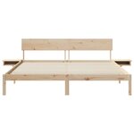 vidaXL Cadre de lit avec tête de lit Marron 200 x 200 cm Pin massif