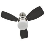 vidaXL Ventilateur de plafond lampe et télécommande 76 cm Marron foncé