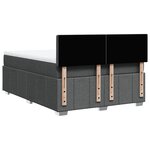 vidaXL Sommier à lattes de lit avec matelas Gris foncé 160x200cm Tissu