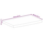 vidaXL Dessus de table à bord vivant 60x40x2 5 cm bois massif manguier