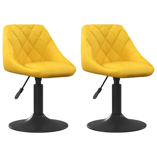 vidaXL Chaises à manger pivotantes lot de 2 jaune moutarde velours