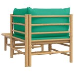 vidaXL Salon de jardin 2 Pièces avec coussins vert bambou