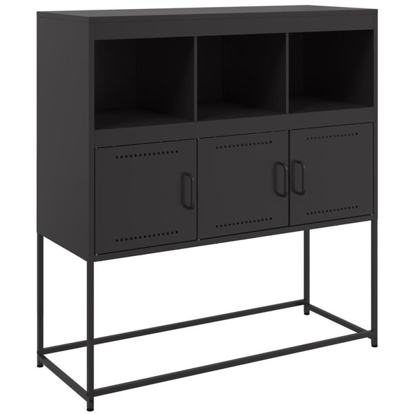 vidaXL Buffet noir 100 5x39x107 cm acier laminé à froid