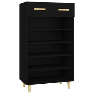 vidaXL Armoire à chaussures Noir 60x35x105 cm Bois d'ingénierie