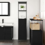vidaXL Meuble de salle de bain avec étagères chêne noir 36x35x165 cm