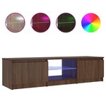vidaXL Meuble TV avec lumières LED Chêne marron 140x40x36 cm