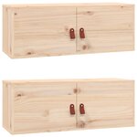 vidaXL Armoires murales 2 Pièces 80x30x30 cm Bois de pin massif