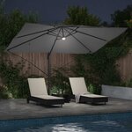 vidaXL Parasol Roma à Bras Déporté Anthracite et noir