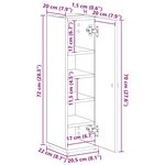 vidaXL Meuble de salle de bain avec porte-rouleau noir 20 5x22x72 cm