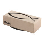 Tampon en bois poisson ictus 3x7 cm