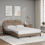 vidaXL Cadre de lit avec LED sans matelas cappuccino 140x200 cm